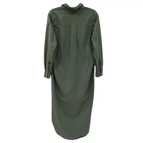Frank & Eileen Famous Denim Rory Dress Maxi Shirtdress In Thyme Green Size XS - Picture 7 of 14